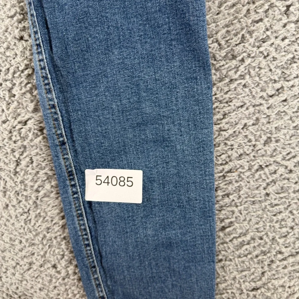 Zara Jeans Mens 31x28 Blue Cotton Denim Skinny Leg Faded Biker Workwear Stretch